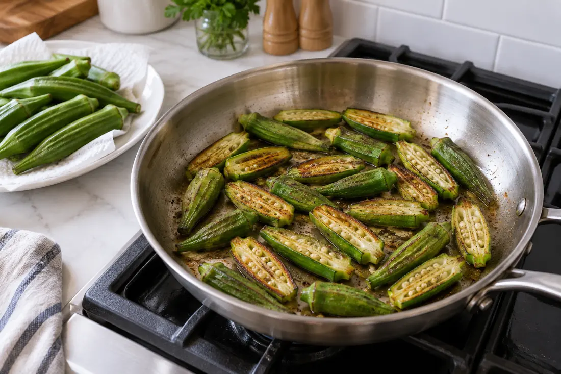 How to Sauté Okra Without Excess Slime preparation comparison